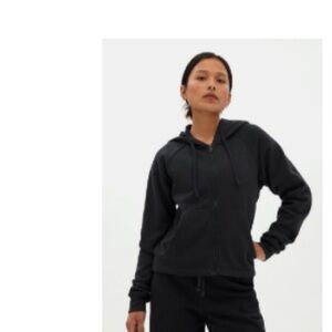 Girlfriend Collective 50/50 Cropped Zip Hoodie